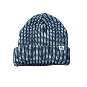 Autumn Avocado Green And Light Blue Chunky Beanie Acrylic Winter